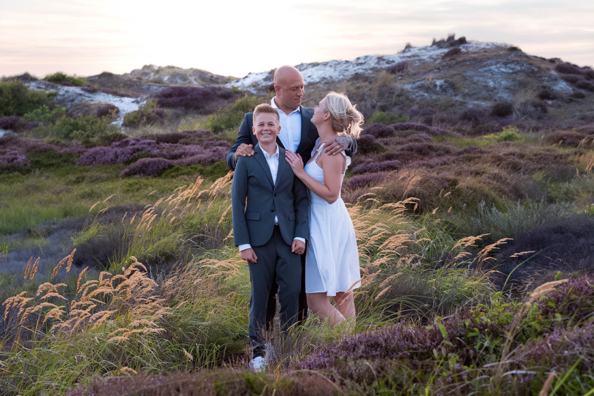 Familiefoto met zoon